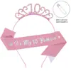 Moda Princesa Europeia e Americana Transfronteiriça Festa Rosa de Aniversário Faixa Digital Tira de Ombro Cinto de Etiqueta Acessórios de Adorno de Cabeça de Aniversário