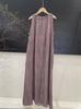 Vestido largo suelto sin mangas con textura artística de nicho de tencel ramio plisado teñido anudado fino de verano 2024 para mujer