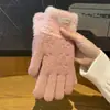 Guantes de Lana Tejida con Pantalla Táctil Cálida para Ciclismo para Mujer, Guantes de Invierno para Ciclismo de Doble Capa Engrosados con Forro de Felpa para Mujer, Bloqueo de Color