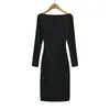 Elegante vestido largo de una manga con pliegues para mujer, prenda interior de otoño e invierno, estilo chic y retro, vestido largo que ciñe la cintura y realza las caderas