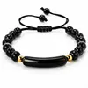 Pulsera de cuentas de piedra natural ojo de tigre y amatista, superventas transfronteriza europea y americana, con colgante largo de moda y correa de muñeca ajustable, venta al por mayor