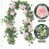 Enredadera de Flores Artificiales de Eucalipto Transfronteriza, Enredadera de Hojas de Eucalipto Falsas, Vegetación para Bodas, Adornos Decorativos Retorcidos, Enredadera Artificial