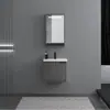 Nuevo Gabinete de Baño de Aleación de Aluminio del Fabricante Combinación Lavabo Cerámico Integrado Lavabo de Mano para Baño Tocador