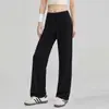 Nuevos pantalones de yoga de pierna ancha para mujer, pantalones de gimnasio rectos holgados para correr y entrenar, pantalones deportivos exteriores fluidos al por mayor