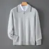 Cárdigan de punto de color contrastante estilo perezoso con cuello polo para hombre, Nuevo artículo Otoño/Invierno 2026, chaqueta superior de manga larga retro de nicho