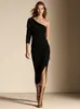 2026 Amazon transfronteiriço feminino nova moda design elegante plissado estilo europeu e americano cor sólida slim-fit vestido
