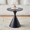 Mesa de centro de madera maciza color crema, estilo nórdico, para salas de estar del hogar, combinación para apartamentos pequeños, moderna, simple, redonda, móvil