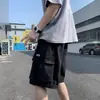Pantalones cortos cargo multibolsillos transfronterizos para hombre, estilo Hong Kong de verano, marca de tendencia ins, pantalones casuales holgados, shorts elegantes para hombre