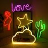 Luzes LED Neon Romântico ins Menina Coração Quarto Luzes Decorativas Ornamentos Geométrico Styling Luzes Atmosfera Romântica Internet Celebridade