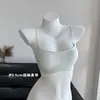 Sujetador invisible de corte bajo con tirantes finos, diseño de media copa para pechos pequeños, sin copas vacías, estilo fino de verano, sujetador de belleza sin costuras en la espalda