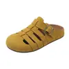 Zapatillas de Medio Paso Retro de Nicho con Punta Hueca para Mujer para Usar Afuera, Zapatos Boken Cómodos y Lindos Feos de Una Pierna con Suela Gruesa y Espalda Hueca