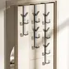 Gancho de Roupa Sem Furo Gancho Traseiro de Porta Fileira Vertical Gancho de Roupa de Metal Pendurado na Porta Rack de Armazenamento Bolsa Chapéu Armazenamento