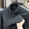 Cárdigan de Punto Peludo Transfronterizo Chaqueta Casual para Hombre al Aire Libre Estilo Otoño/Invierno 2025 Chaqueta Gruesa Cálida con Cuello Alto para Hombre
