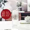 Novo Vaso de Vidro Quadrado Simples Estilo Nórdico Vaso Reto Listrado Flores de Bambu Ricas Enfeites de Mesa Hidropônicos