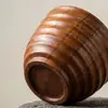 Caneca de Chá Retrô Estilo Japonês com Isolamento Térmico, Feita de Madeira Maciça, Design Criativo de Cinco Linhas, Caneca de Água com Barriga Grande, Canecas de Madeira para Atacado