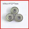 Rodamiento rígido de bolas 636Z alta dureza 22*6*7mm doble sello 636ZZ diámetro interior 6 diámetro exterior 22 alto 7 rodamiento 636