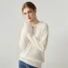 Suéter Feminino de Cashmere Soltinho com Gola Polo, Emagrecimento, Macio, Amigo da Pele, Camada Base de Tricô, Estilo Doce, Rejuvenescedor, Top de Temperamento