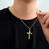 Europa e os Estados Unidos colar de cruz de aço inoxidável transfronteiriço personalidade masculina não desbotada jóias de hip-hop jóias femininas atacado
