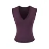 Top de tirantes sin mangas con retazos sexy de cuello en V estilo europeo y americano para mujer, corto de verano, adelgazante, versátil, capa base, moderno