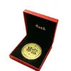 Ouro puro 999, uma grande moeda de ouro, um presente para a princesa, desejando-lhe riqueza e prosperidade, uma moeda de ouro para atrair boa sorte, uma lembrança de evento da empresa, embalada em uma caixa de presente