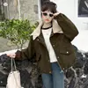Chaqueta de borrego mongol para niña, nueva colección otoño/invierno 2026, chaqueta de punto de doble capa en el cuello, cárdigan de manga larga estilo coreano para niños mayores