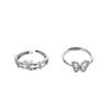 Anillo Abierto de Mariposa Doble Hueca para Mujer 2024 Nueva Moda Ajustable Anillo para Dieta Estilo Frío Anillo Combinable
