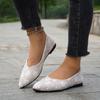 Comércio Exterior Tamanho Grande Sapatilhas de Bico Fino para Mulheres 2024 Novo Estilo Estilo Nacional Sapatilhas de Boca Rasa Solado Feijão Sapatos de Trabalho Profissional Atacado