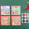 Cartão de Natal Desenho Animado Fofo Cartão de Boas Festas Presente para Crianças Agradecimento Bênção de Feriado Cartão Pequeno em Branco Manuscrito
