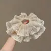 Scrunchie de Renda Pérola Off-White de Alta Qualidade Estilo Francês, Prendedor de Cabelo com Temperamento Doce e Gentil, Acessório de Cabelo Elástico para Rabo de Cavalo para Mulheres