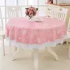 Toalha de Mesa Redonda Grande para Hotel Toalha de Mesa Redonda de Plástico para Hotel Impermeável e à Prova de Óleo Sem Lavagem Anti-Escaldante Fabricante de Toalha de Mesa Redonda Grande Atacado