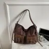 Bolso Tote de Gran Capacidad Transfronterizo para Mujer Otoño e Invierno 2026 Nuevo Mochila Retro con Estampado de Leopardo Bolso de Hombro de Gama Alta