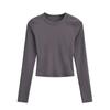 Otoño 2024, nueva camiseta adelgazante estilo americano Spice Girl, estilo Pure Desire, cuello redondo, manga larga, para mujer