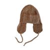 Chapéu de outono e inverno feminino de inverno estilo coreano que afina o rosto pequeno chapéu Lei Feng estilo coreano todas as estações chapéu de lã tricotado proteção para as orelhas lã grossa moda