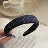 Diadema Retro Perezosa Simple de Onda de Lunares para Mujer Diadema Superior Craneal Alta Combinable Estilo Coreano Celebridad de Internet Saliente Cabello Presionado Sello Haz de Cabello