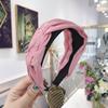 Coreano Sencillo Tela Cueva para el Cabello de Mujer Hecho a Mano Trenza Torcida Nudo Banda para el Cabello para Presionar Adulto Banda Ancha para el Cabello Diadema Lateral Super Ancha