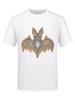 Camiseta de algodón mercerizado para hombre, de manga corta, con estampado de murciélago de perforación en caliente, de marca de moda para hombre joven, camiseta de talla grande, ajustada, con capa interior para hombre.