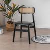Silla Respaldo Silla de Madera Maciza Ratán Lujo Ligero Silla Respaldo Casual Alta Calidad Retro Francés Silla de Madera Maciza Ratán
