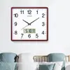 Reloj de Pared Grande Silencioso Estilo Nórdico Cuadrado con Calendario Reloj de Cuarzo Esfera Creativa Minimalista Moderno de Moda Reloj para el Hogar