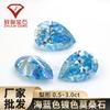 Moissanita Azul Mar Chapada Forma de Pera Piedra Suelta Moissanita Chapada en Color con Forma de Gota Joyería Piedra Incrustada Venta al por Mayor