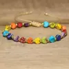Pulsera de Piedra Natural Arcoíris con Forma de Corazón, Joyería Ajustable de Pareja Estilo Bohemio, Pulsera de Cuentas Coloridas Dopamina