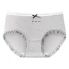 Panty de encaje con cintura de seda helada para mujer, verano, cintura media, lazo, algodón puro, entrepierna antibacteriana, sexy, secado rápido, bikini triangular