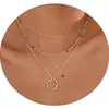 Colar de Moedas de Pérola em Camadas Transfronteiriço da Amazon Novo Estilo Gargantilha em Camadas Joias de Moda Simples para o Dia a Dia