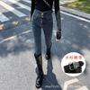 Otoño e Invierno Forrado de Felpa Nuevo Jeans Skinny de Cintura Super Alta Pequeño Delgado Alto Estiramiento Pantalones Lápiz Niños