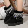 Botas de Nieve de Gama Alta, Cómodas y Versátiles, Nuevo Estilo de Nicho Otoño e Invierno 2025, Botines de Suela Gruesa con Borlas y Perlas para Mujer