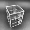 Caja cuadrada de acrílico a prueba de polvo de plexiglás, caja de almacenamiento apilable de múltiples capas, panel de espejo acrílico de una sola capa