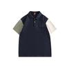 YANSANXIA Estilo Campus Juvenil Camiseta Lar para Hombre Holgada Estilo Japonés Bloque de Color Retro Manga Corta Camisa Polo C301