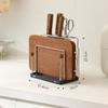 Soporte de cuchillos de cocina de acero inoxidable, Estante de almacenamiento para tablas de cortar, Estante de almacenamiento integrado multifuncional estilo antiguo para cuchillos y tablas de cortar en la encimera