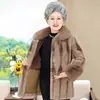 Ropa de Invierno para Mujeres de Mediana Edad y Mayores, Abrigo Imitación Piel de Abuela, Abrigo de Terciopelo de Visón de Alta Gama para Madre, Ropa Engrosada para Personas Mayores