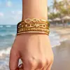 Nuevo Conjunto de Pulseras con Broche en Forma de V de Acero Inoxidable Incrustado con Circonita Estilo Europeo y Americano, Pulsera de Moda Ligera de Lujo Ins Resistente