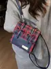 Mochila Multiusos Estilo Universitario con Lazo, Mochila Nueva a Cuadros Estilo Coreano para Niñas, Bolso Cruzado de Diseño de Nicho